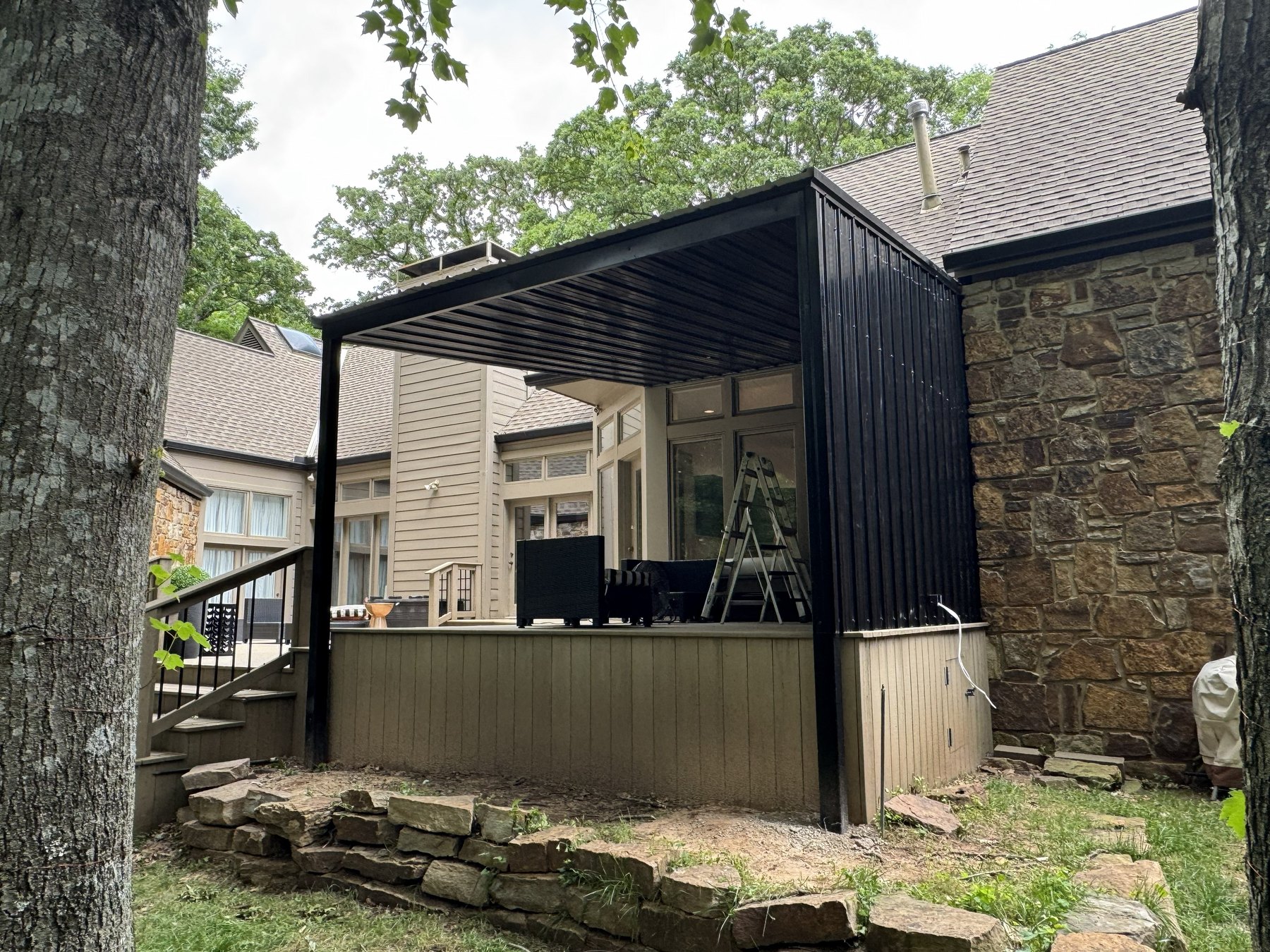 Covered patio structure in Edmond, Oklahoma by Boyman Builds
