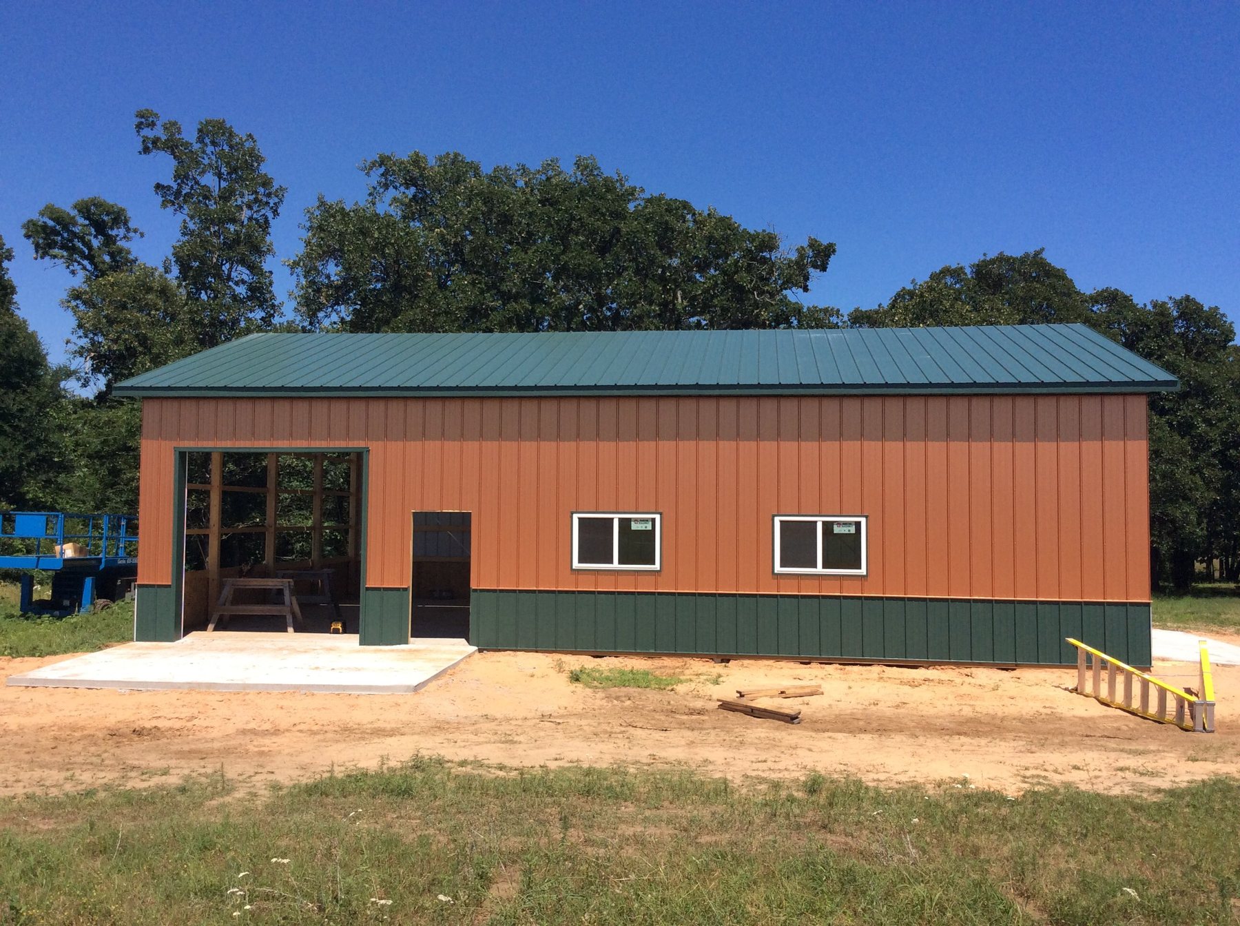Garage in Cushing, Oklahoma metal building project