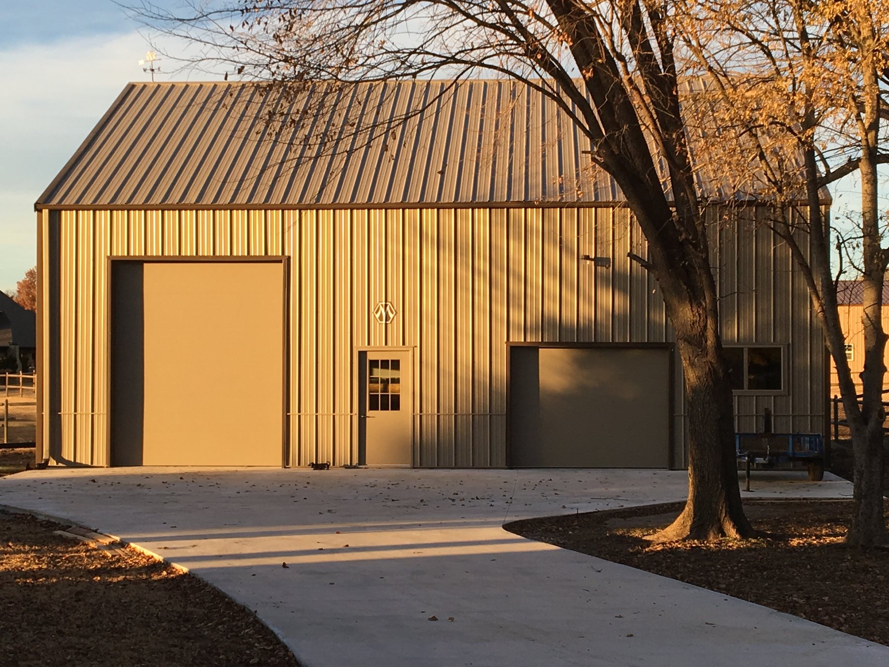 Garage in Owasso, Oklahoma metal building project