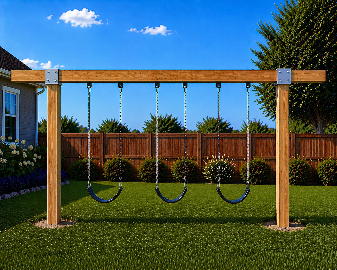 The Estate Model custom swing structure with three swings