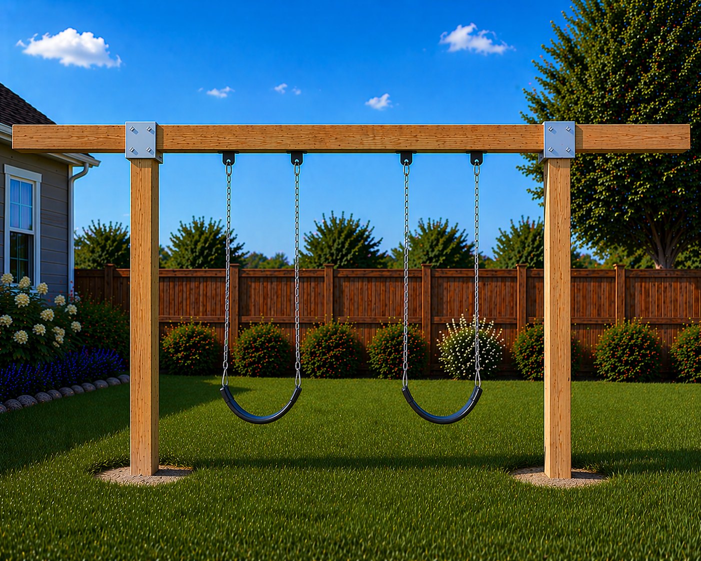 The Family Model custom swing structure with two swings